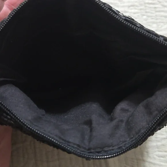 Lancome Black Beaded Mini Clutch 6 x 4 Inches - Picture 4 of 4